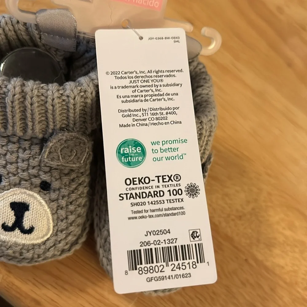 Carters newborn crochet bear shoes